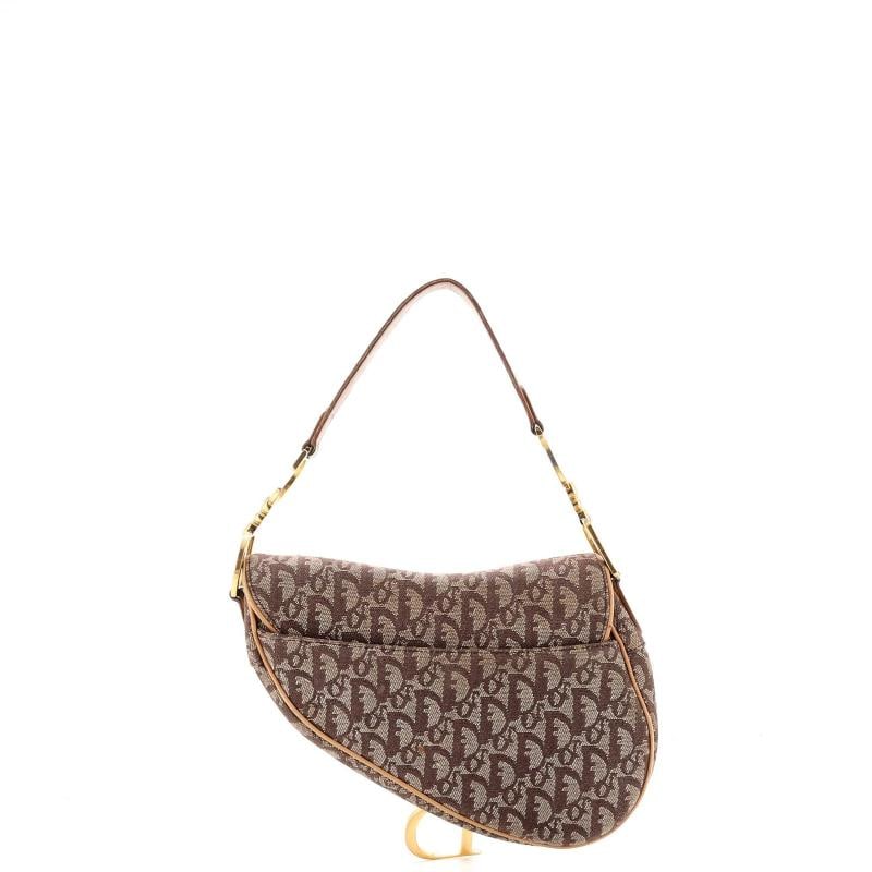 Christian Dior Vintage Saddle Bag Diorissimo Canvas Medium - 3