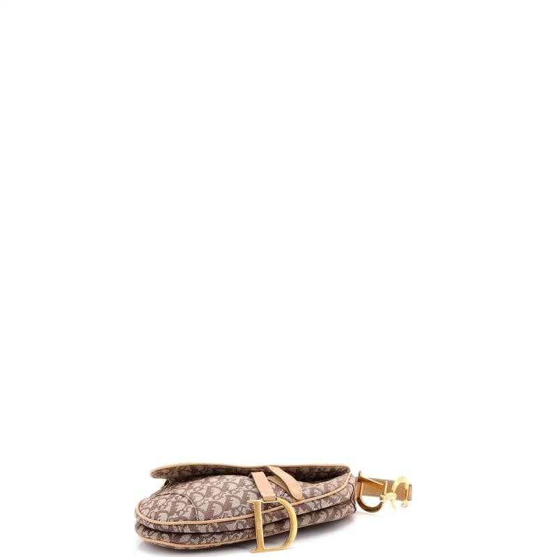 Christian Dior Vintage Saddle Bag Diorissimo Canvas Medium - 4