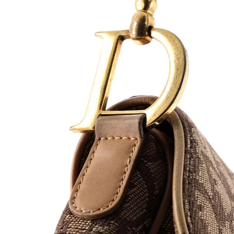 Christian Dior Vintage Saddle Bag Diorissimo Canvas Medium - 6