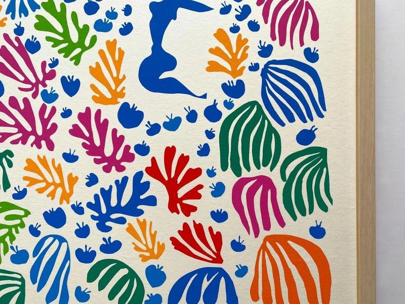 HENRI MATISSE RARE SILKSCREEN PRINT FRAMED EXHBT POSTER "PARAKEET MERMAID" 1952 - 10