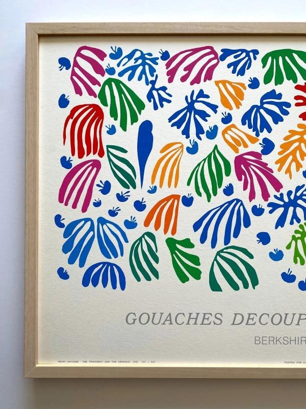 HENRI MATISSE RARE SILKSCREEN PRINT FRAMED EXHBT POSTER "PARAKEET MERMAID" 1952 - 2