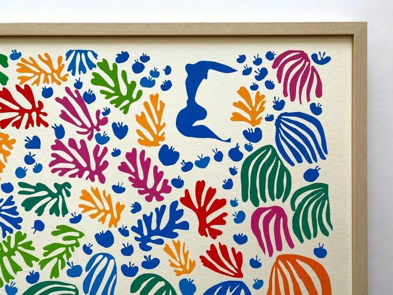 HENRI MATISSE RARE SILKSCREEN PRINT FRAMED EXHBT POSTER "PARAKEET MERMAID" 1952 - 8
