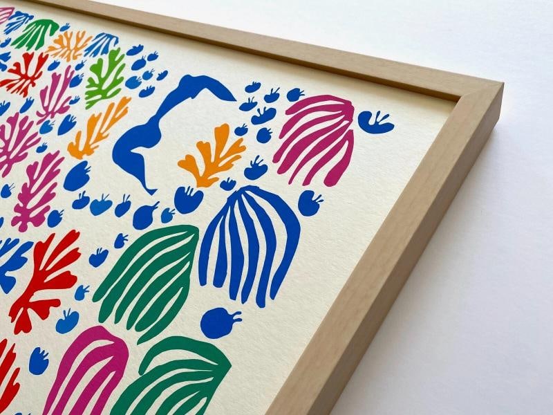 HENRI MATISSE RARE SILKSCREEN PRINT FRAMED EXHBT POSTER "PARAKEET MERMAID" 1952 - 9