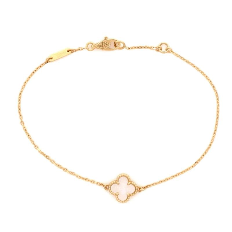 Van Cleef & Arpels Sweet Alhambra Bracelet 18K Yellow Gold and Mother of Pearl: Condition: Pre-owned - Good,Brand: Van Cleef & Arpels,Main Stone: Unknown,Metal: 18K Yellow Gold,Metal Purity: 18K,Style: Bracelet,Type: Bracelet,Color: Yellow Gold,Material: 18K Yellow Gold, Mother