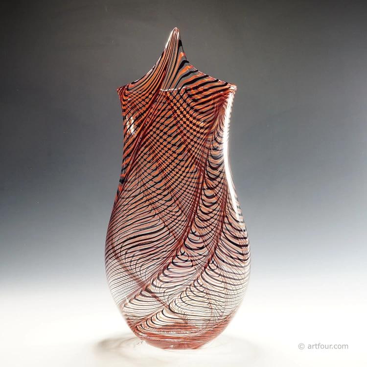 Large Art Glass Vase by Luca Vidal, Murano - 2