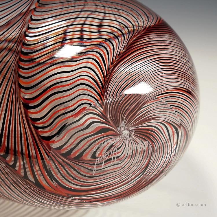 Large Art Glass Vase by Luca Vidal, Murano - 8