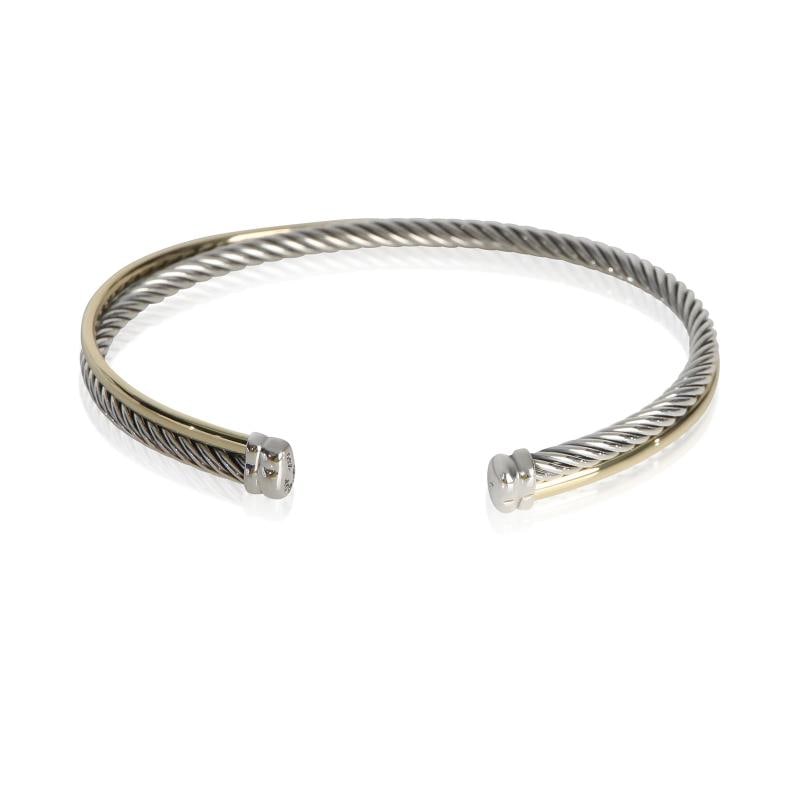 David Yurman Yellow Gold & Sterling Silver Crossover Bracelet - 3