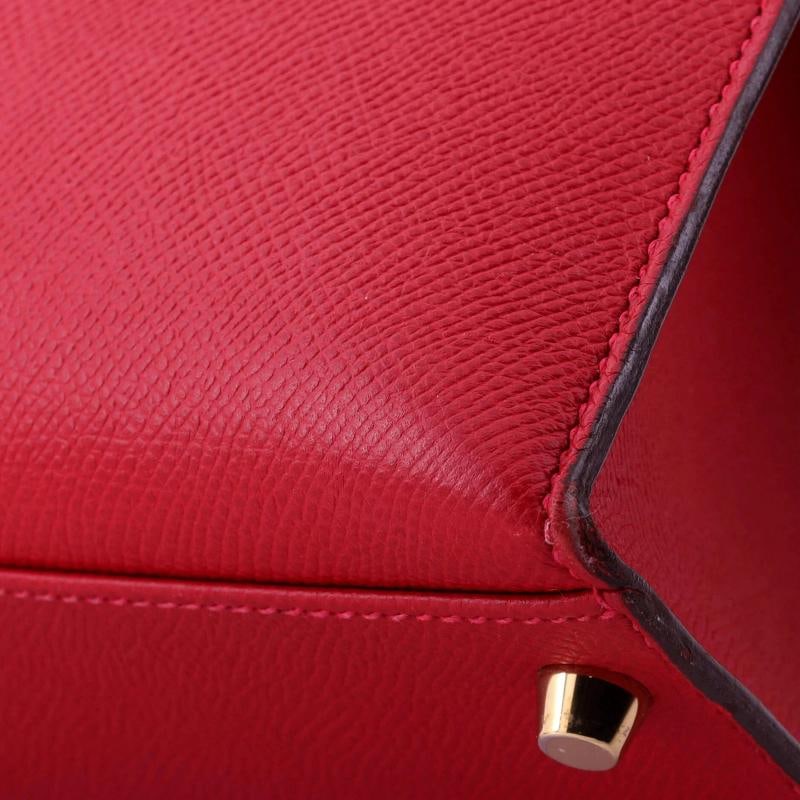 Hermes Kelly Handbag Red Epsom with Gold Hardware 32 - 8