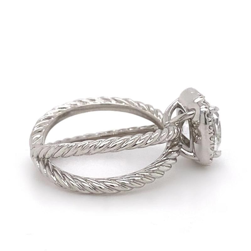 David Yurman Crossover Capri Cushion 1.84 Cts Halo Engagement Ring Platinum GIA - 9