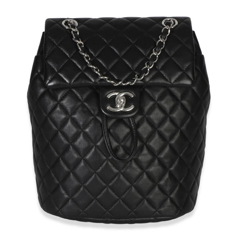 Chanel Black Quilted Lambskin Small Urban Spirit Backpack: Condition: Pre-owned - Good,Dimensions: 7.75 x 9.5 x 4.5,Handbag Accessories: Box;Dustbag;Authenticity Card;Felt Protector,Bag Width: 7.75 in,Bag Depth: 4.5 in,Bag Height: 9.5 in,Department: