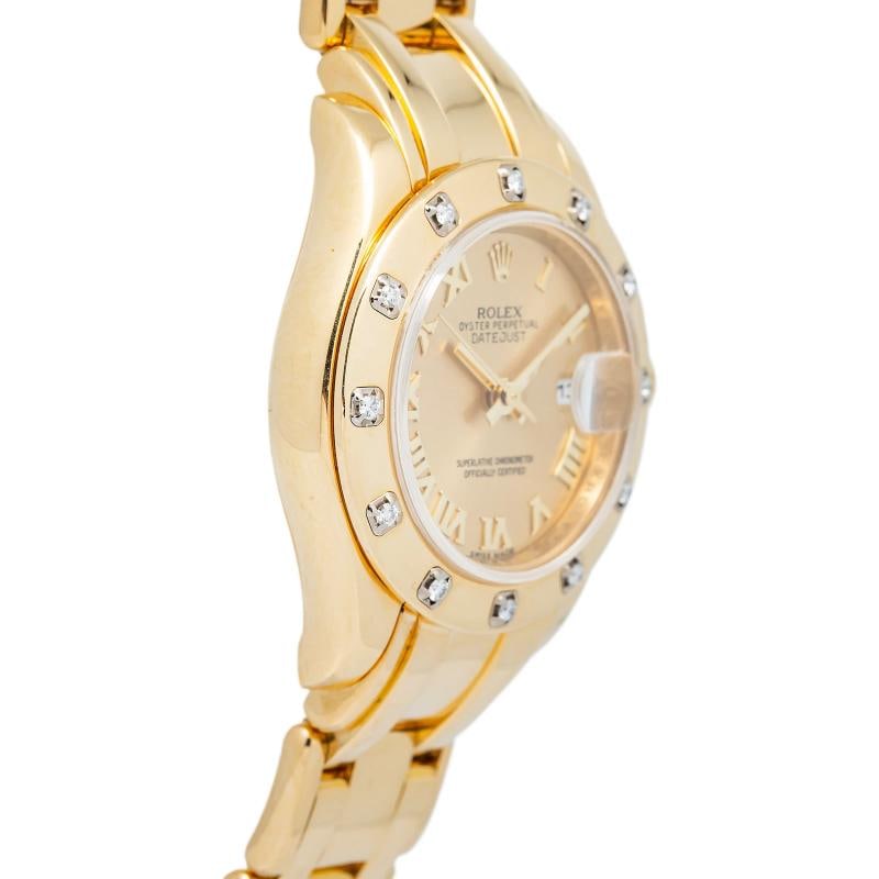 Rolex Lady-Datejust Pearlmaster 80318 Factory Diamond 18k YG Auto Women's 29mm - 4