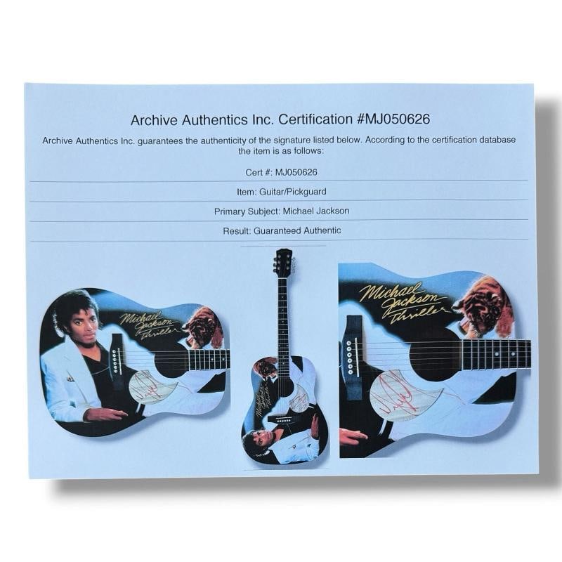Michael Jackson Signed Guitar Custom Graphics COA Thriller Billie Jean Jackson 5 - 4