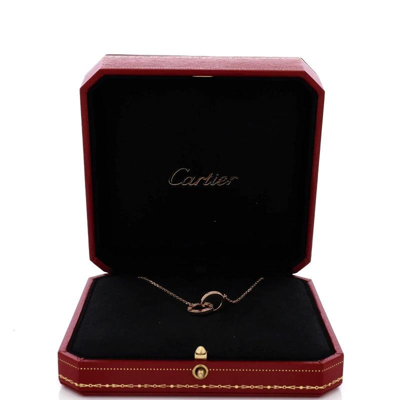 Cartier Love Interlocking Pave Necklace 18K Rose Gold and Diamonds - 2