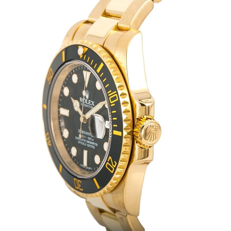 Rolex Submariner Date 116618 18k Yellow Gold Black Dial Auto Men's Watch 40mm - 3