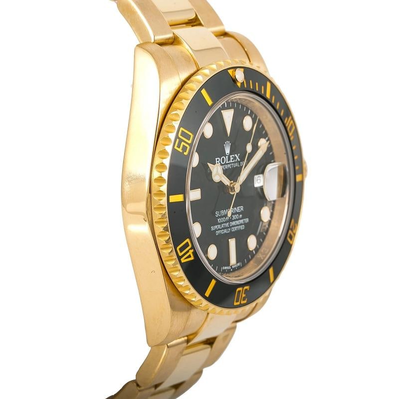Rolex Submariner Date 116618 18k Yellow Gold Black Dial Auto Men's Watch 40mm - 4