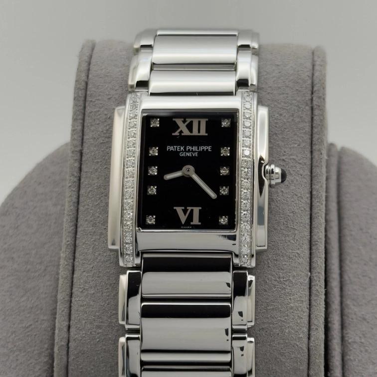 Patek Philippe Twenty 4 4910/10A-010 25mm Black Diamond Dial Diamond Bezel Steel - 3