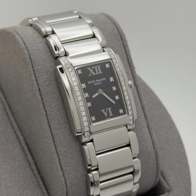 Patek Philippe Twenty 4 4910/10A-010 25mm Black Diamond Dial Diamond Bezel Steel - 6