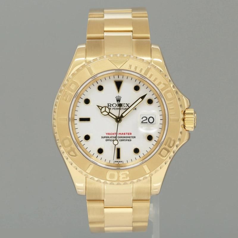 PAPERS MINT Rolex 40mm Yacht-Master 18k Yellow Gold 16628 White Sapphire Watch - 3