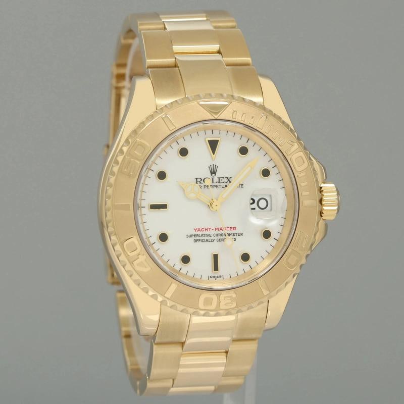 PAPERS MINT Rolex 40mm Yacht-Master 18k Yellow Gold 16628 White Sapphire Watch - 7