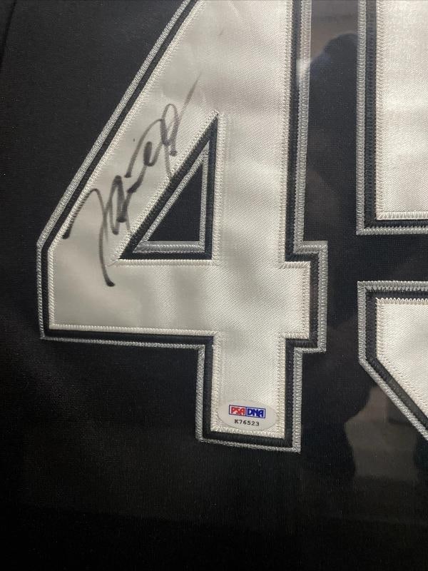 RARE~ Michael Jordan Signed & Framed Birmingham Barons Baseball Jersey (PSA LOA) - 4
