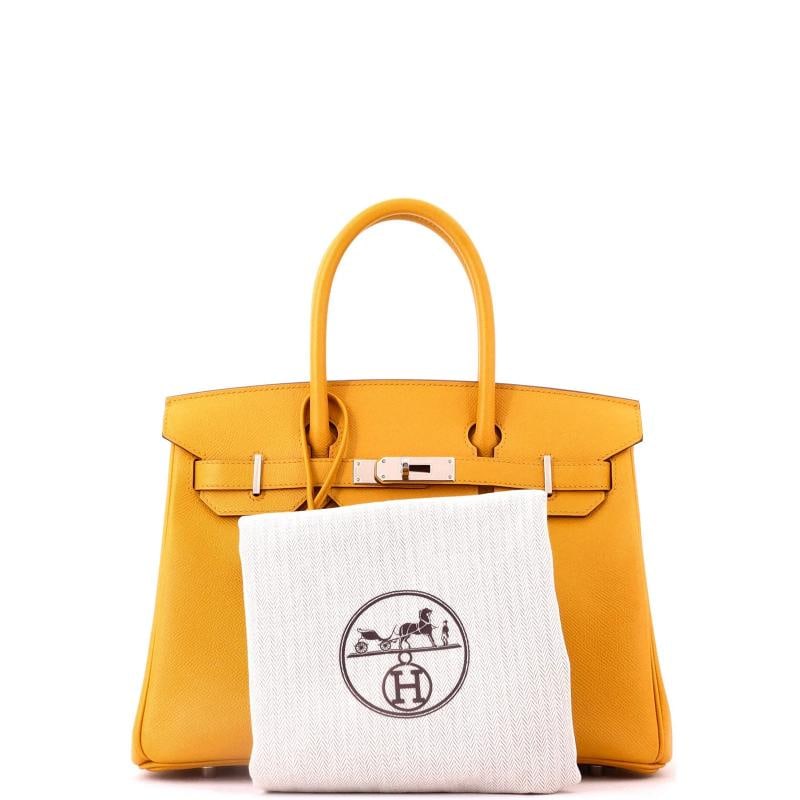 Hermes Birkin Handbag Yellow Epsom with Palladium Hardware 30 - 2