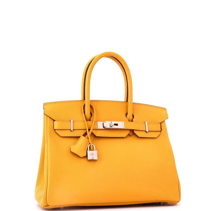 Hermes Birkin Handbag Yellow Epsom with Palladium Hardware 30 - 3