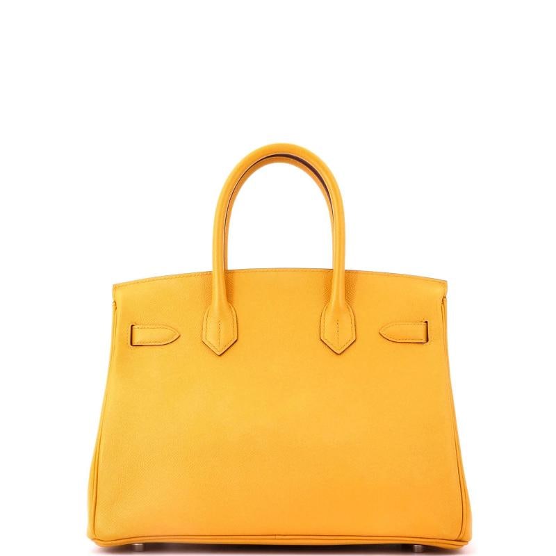 Hermes Birkin Handbag Yellow Epsom with Palladium Hardware 30 - 4