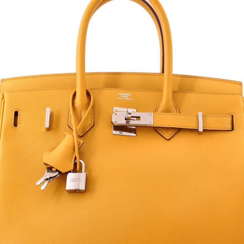 Hermes Birkin Handbag Yellow Epsom with Palladium Hardware 30 - 6