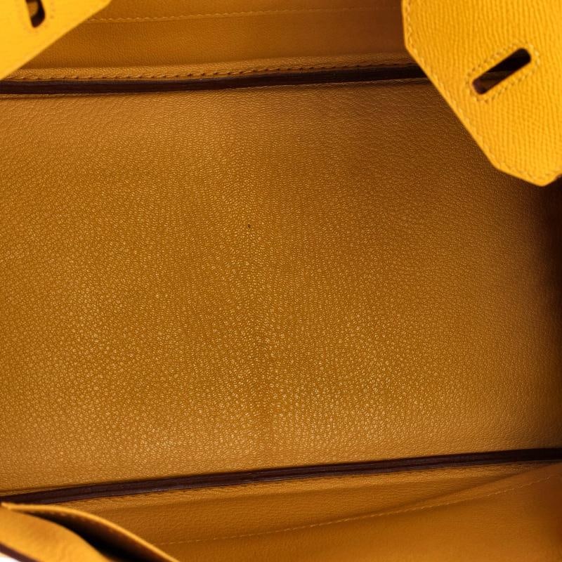 Hermes Birkin Handbag Yellow Epsom with Palladium Hardware 30 - 7