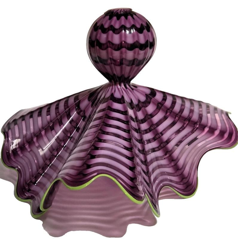 RARE~ D.Chihuly Signed TWO PIECE Hand Blown Glass Set~ (Measurements in Description) - 12