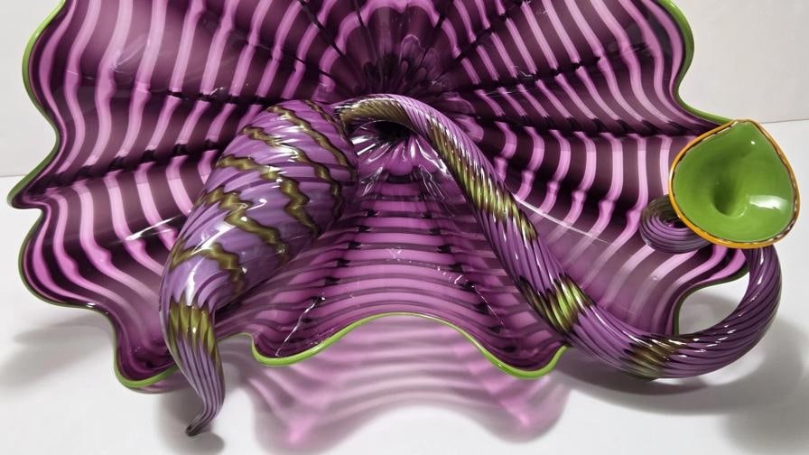 RARE~ D.Chihuly Signed TWO PIECE Hand Blown Glass Set~ (Measurements in Description) - 16