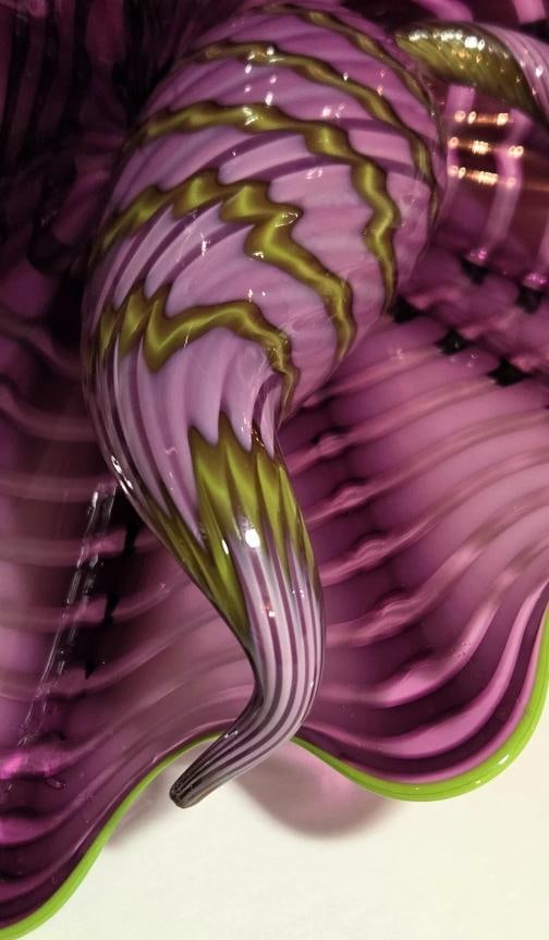 RARE~ D.Chihuly Signed TWO PIECE Hand Blown Glass Set~ (Measurements in Description) - 4