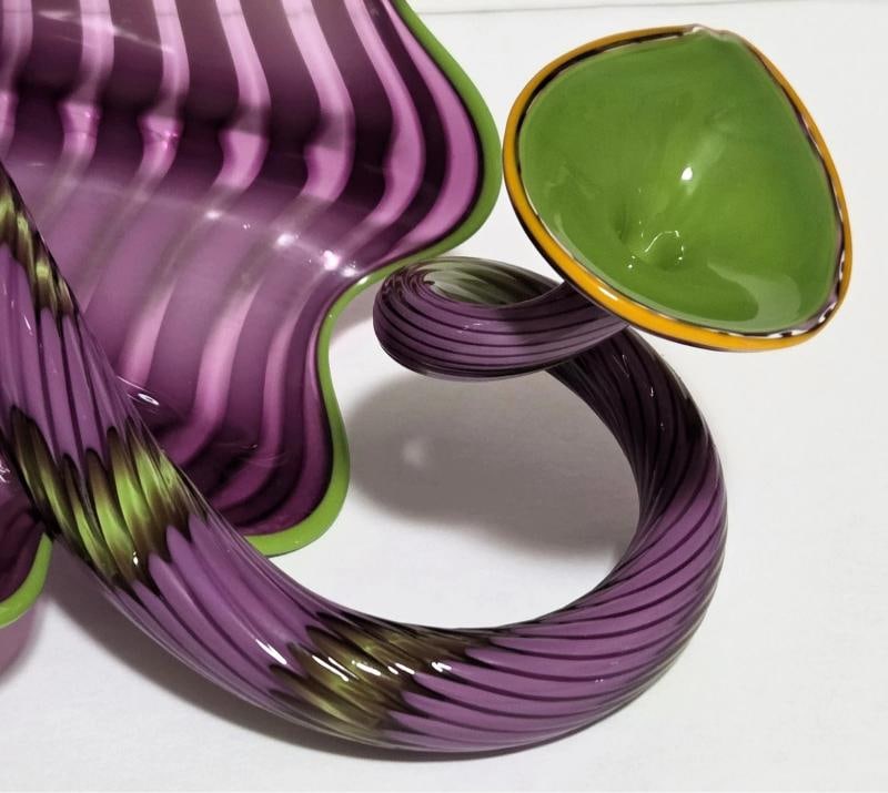 RARE~ D.Chihuly Signed TWO PIECE Hand Blown Glass Set~ (Measurements in Description) - 7