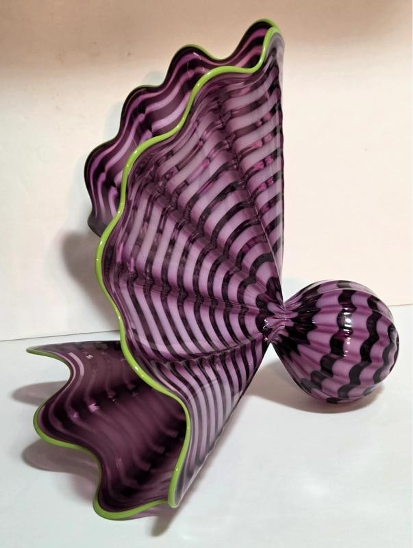 RARE~ D.Chihuly Signed TWO PIECE Hand Blown Glass Set~ (Measurements in Description) - 9