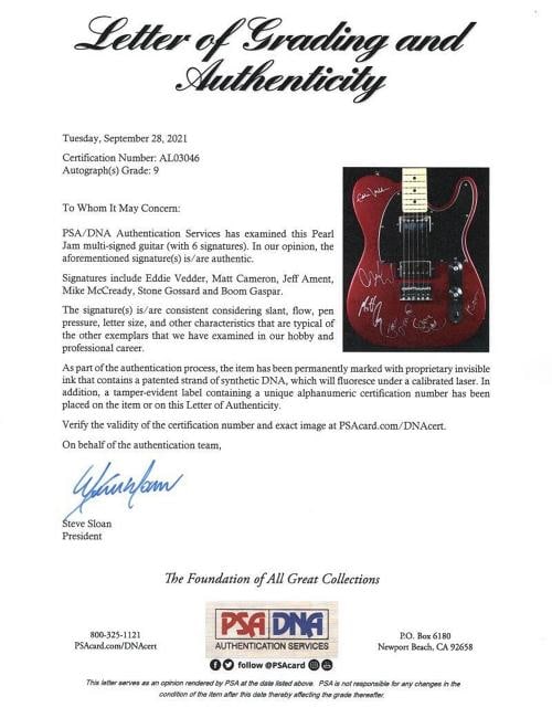 PEARL JAM: Jeff Ament, Matt Cameron, Boom Gaspar, Stone Gossard, Mike McCready & Eddie Vedder Sig... - 4