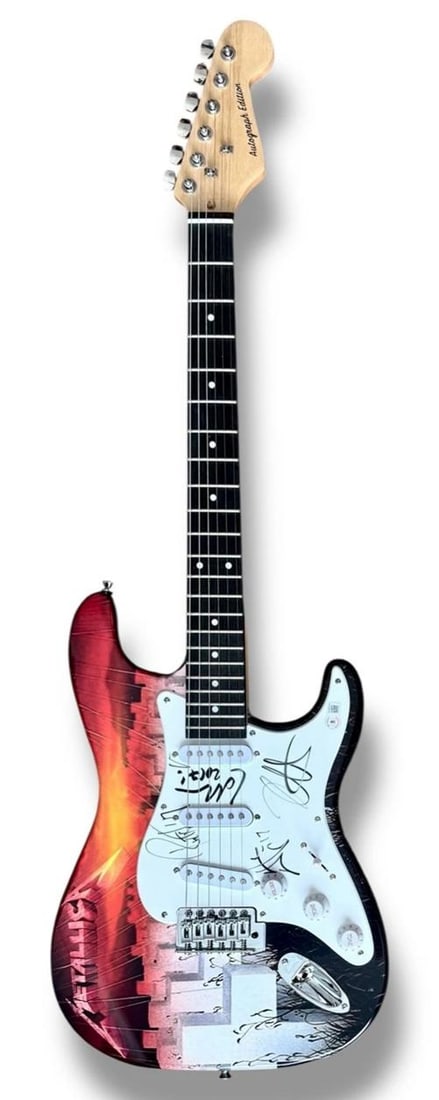 METALLICA: James Hetfield, Kirk Hammett, Robert Trujilo & Lars Ulrich Signed Guitar (Beckett LOA) - 3