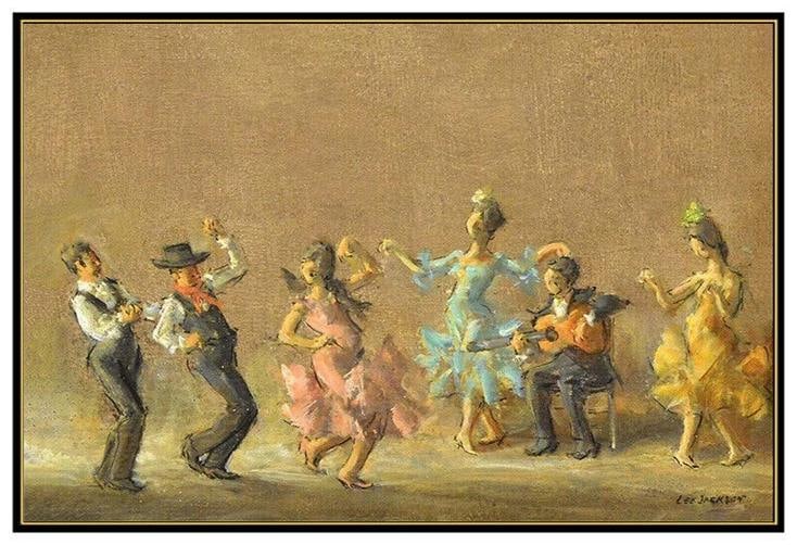 Lee Jackson Original Salsa Dance Music Oil Painting On Board Signed Framed Art - 2