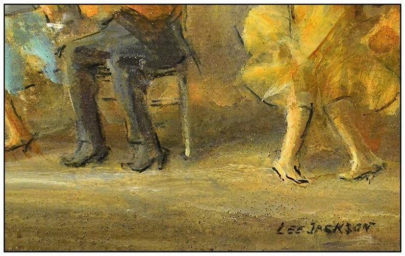 Lee Jackson Original Salsa Dance Music Oil Painting On Board Signed Framed Art - 3
