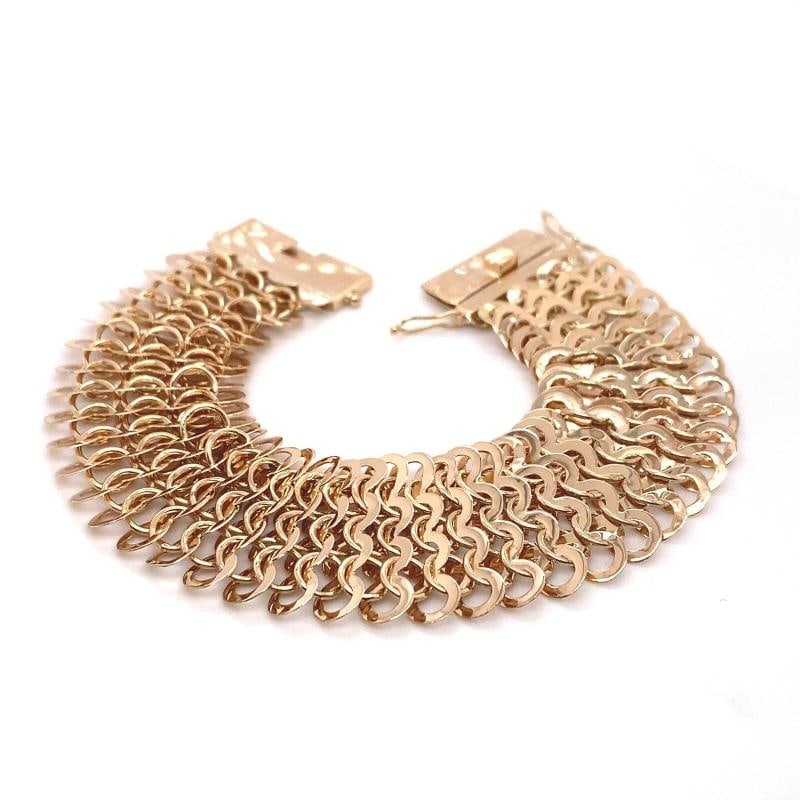 18kt Rose Gold ChainMail Bracelet: Condition: Pre-owned - Good,Color: Pink,Brand: Unbranded,Type: Bracelet,Metal Purity: 18k,Length: 7 - 7.49",Length (inches): 7',Style: Chain,Metal: White Gold,Modified Item: No,Main Stone: No Stone