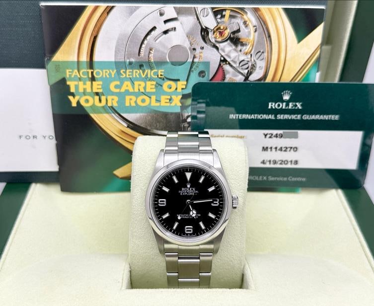 Rolex Explorer 114270 36mm Black Dial Stainless Steel Box Service Card: Condition: Pre-owned - Excellent,Bezel Color: Silver,Year Manufactured: 2000-2009,Band/Strap: Rolex Oyster,Case Color: Silver,Department: Men,Watch Shape: Round,Style: Casual, Classic, Dress/Formal,