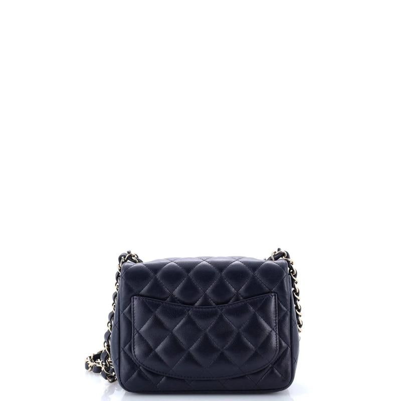 Chanel Square Classic Single Flap Bag Quilted Lambskin Mini - 3