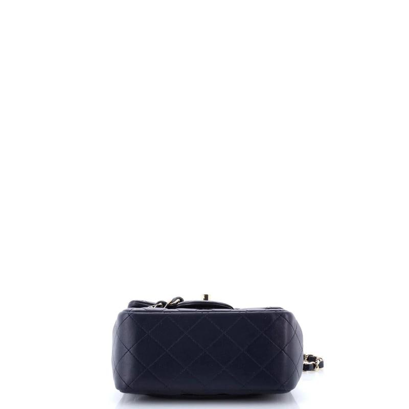 Chanel Square Classic Single Flap Bag Quilted Lambskin Mini - 4
