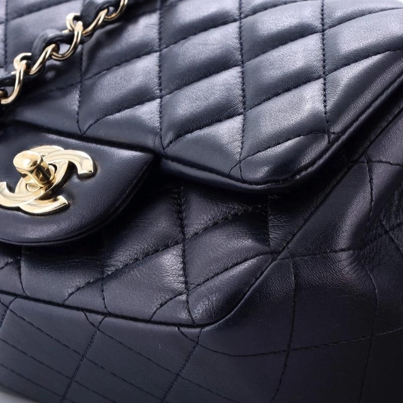 Chanel Square Classic Single Flap Bag Quilted Lambskin Mini - 6