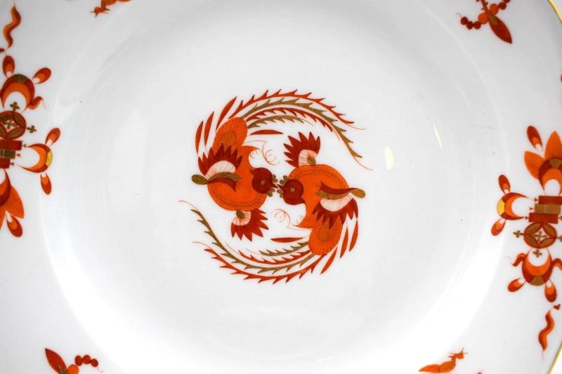 Set of 12 Meissen Red Court Dragon Dinner Plates - 4