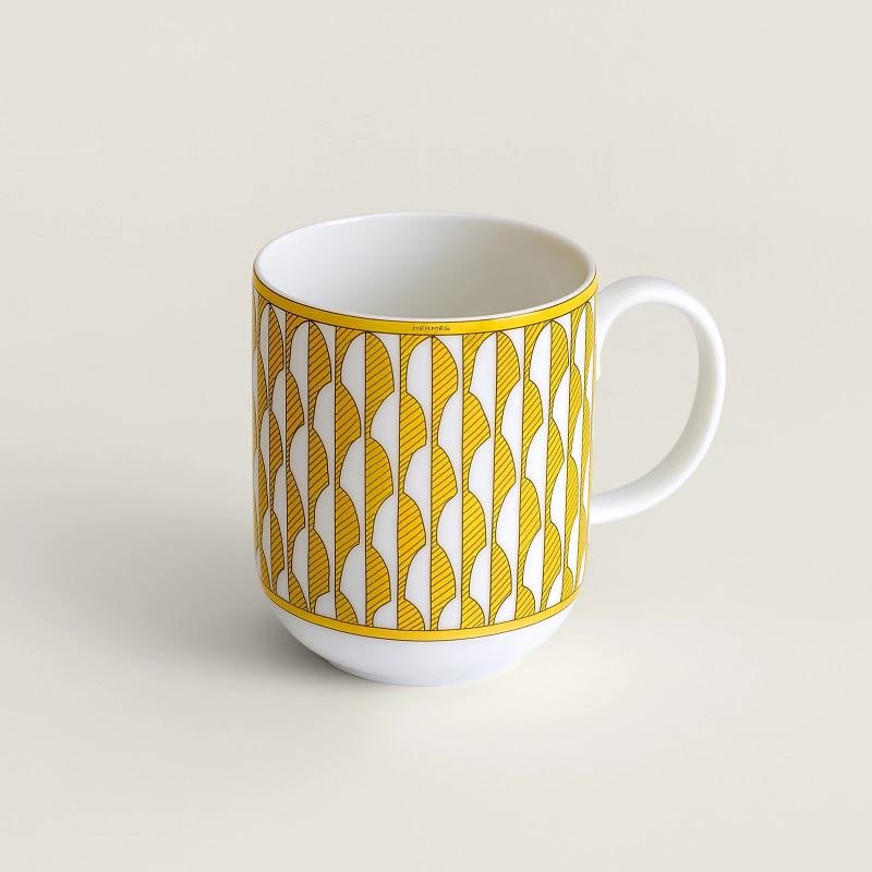 NEW HERMES SOLEIL D'HERMES NO. 1 PAIR OF MUGS #P046031P BRAND NIB FRENCH - 3