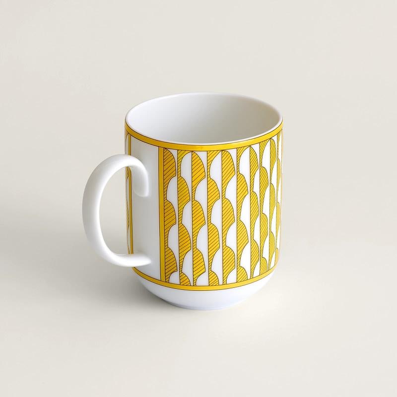 NEW HERMES SOLEIL D'HERMES NO. 1 PAIR OF MUGS #P046031P BRAND NIB FRENCH - 4