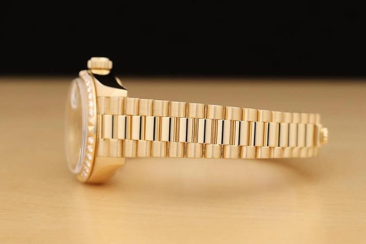 ROLEX DATEJUST PRESIDENT 69268 18K GOLD FACTORY DIAMOND DIAL PYRAMID BEZEL WATCH - 5