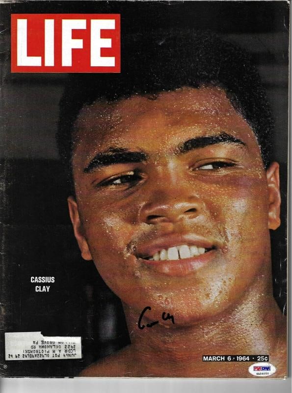 Muhammad Ali Signed Cassius Clay Life Magazine Mar 1964 PSA ITP 4A54050 Grade 10: Player: Muhammad Ali,Sport: Boxing,Signed: Yes,Autograph Authentication: Professional Sports (PSA/DNA),Original/Reprint: Original,Product: Magazine,Country of Origin: United States