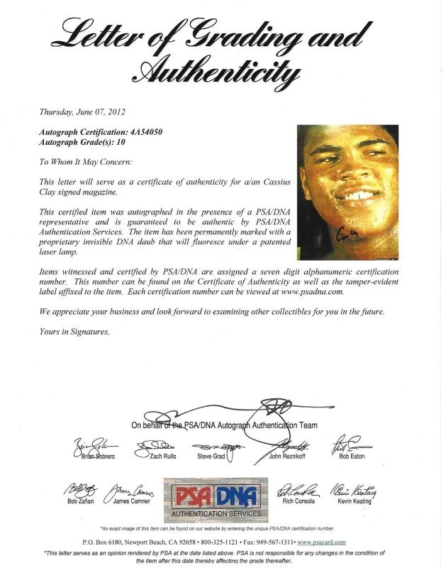 Muhammad Ali Signed Cassius Clay Life Magazine Mar 1964 PSA ITP 4A54050 Grade 10 - 8
