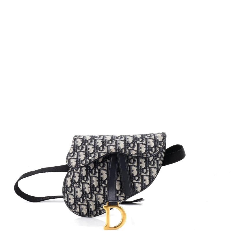 Christian Dior Saddle Belt Bag Oblique Canvas: Condition: Pre-owned - Good,Brand: Christian Dior,Exterior Material: Canvas Plain,Style: Belt Bag,Exterior Color: Blue,Department: Women,Size: Unknown,Accessories: With Strap